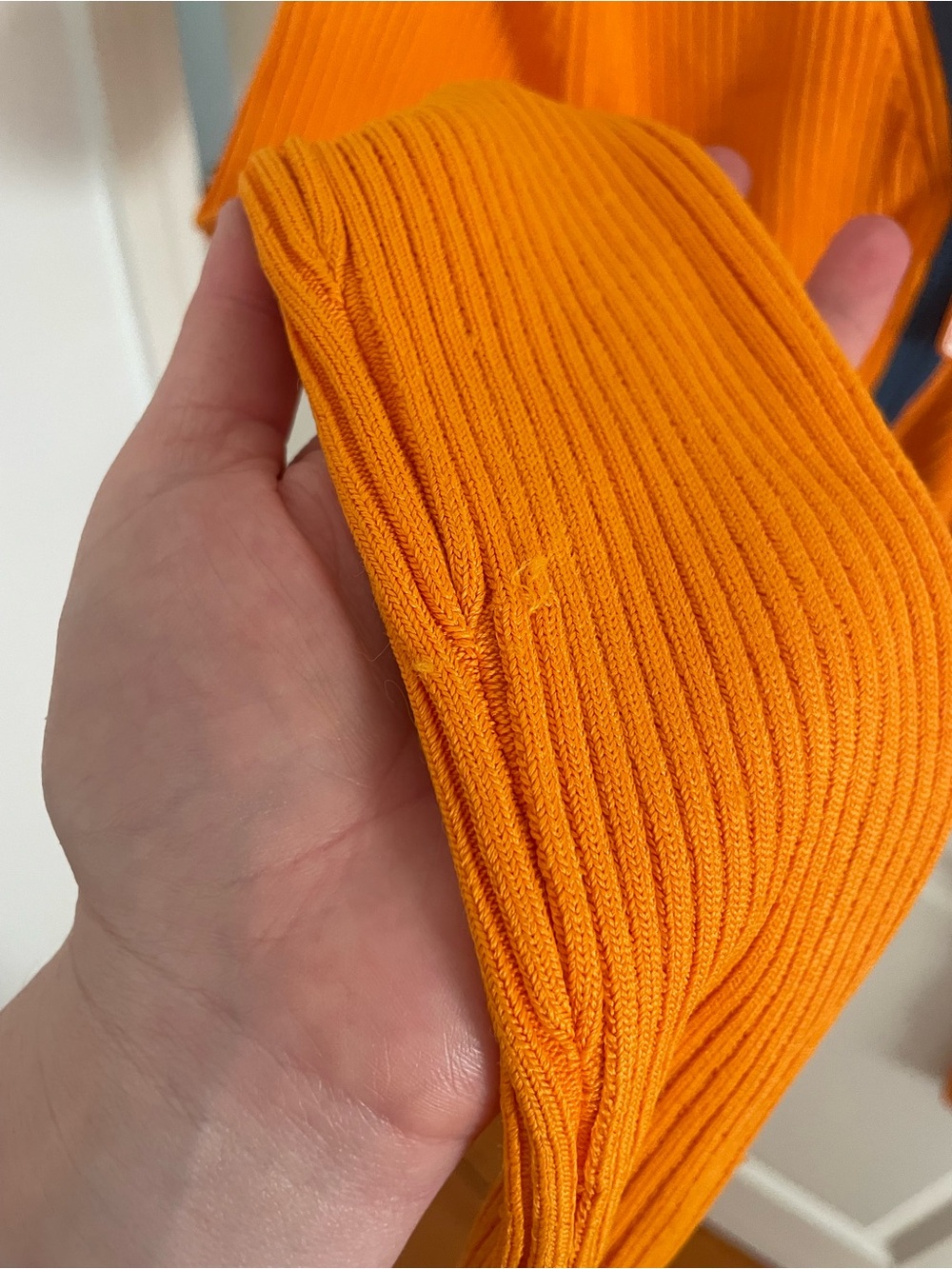 Diesel Orange Ribbed Zip Top with Navy Trim - Picture 7 of 9